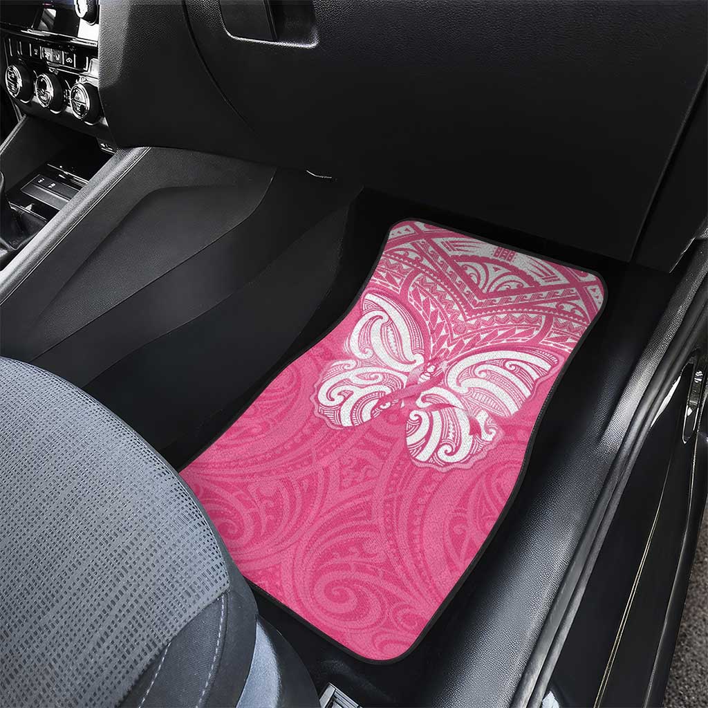 New Zealand Breast Cancer Awareness Car Mats Maori Butterfly Pink Ribbon - Polynesian Pride