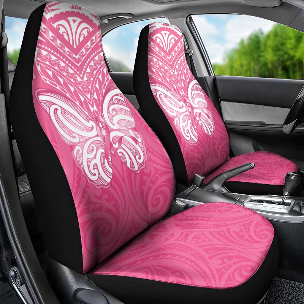 New Zealand Breast Cancer Awareness Car Seat Cover Maori Butterfly Pink Ribbon - Polynesian Pride
