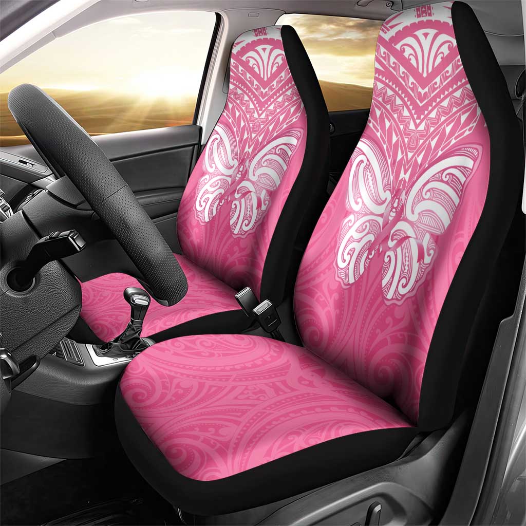 New Zealand Breast Cancer Awareness Car Seat Cover Maori Butterfly Pink Ribbon - Polynesian Pride