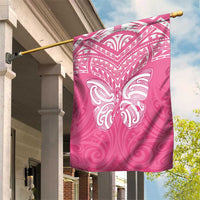 New Zealand Breast Cancer Awareness Garden Flag Maori Butterfly Pink Ribbon - Polynesian Pride