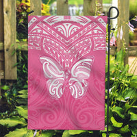 New Zealand Breast Cancer Awareness Garden Flag Maori Butterfly Pink Ribbon - Polynesian Pride