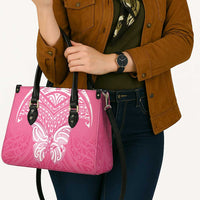 New Zealand Breast Cancer Awareness Leather Bag Maori Butterfly Pink Ribbon - Polynesian Pride