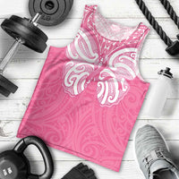 New Zealand Breast Cancer Awareness Men Tank Top Maori Butterfly Pink Ribbon - Polynesian Pride