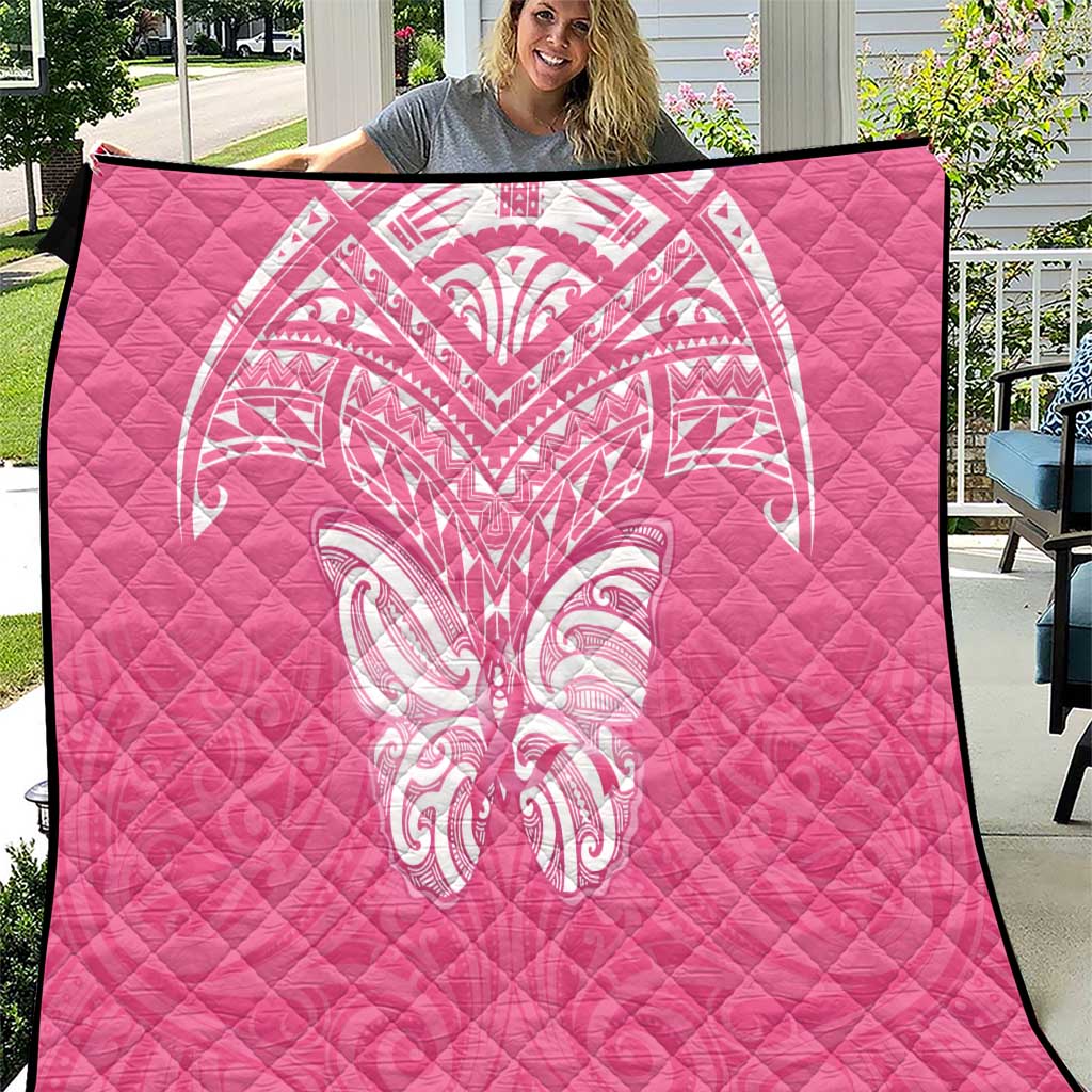 New Zealand Breast Cancer Awareness Quilt Maori Butterfly Pink Ribbon - Polynesian Pride