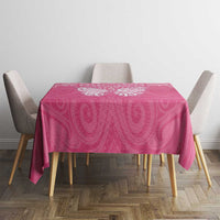 New Zealand Breast Cancer Awareness Tablecloth Maori Butterfly Pink Ribbon - Polynesian Pride