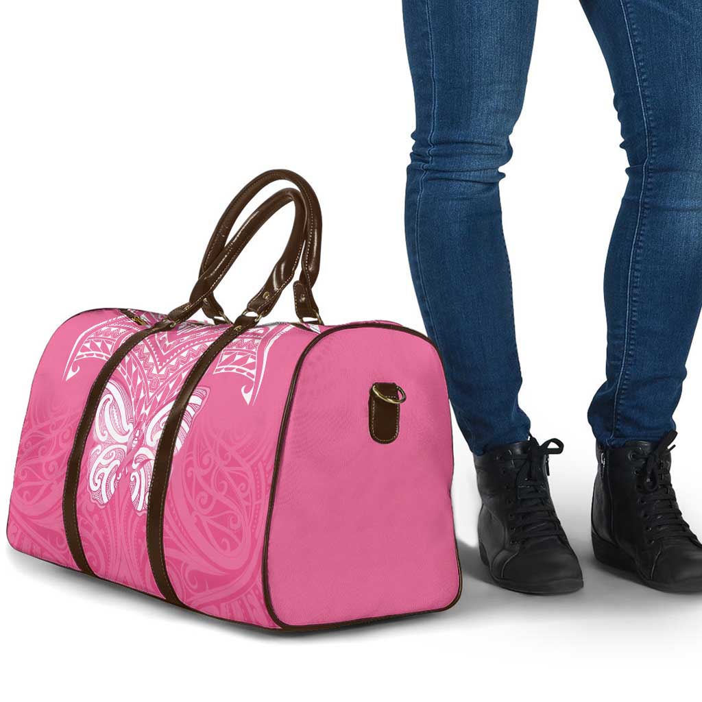 New Zealand Breast Cancer Awareness Travel Bag Maori Butterfly Pink Ribbon - Polynesian Pride