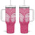 New Zealand Breast Cancer Awareness Tumbler With Handle Maori Butterfly Pink Ribbon - Polynesian Pride