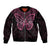New Zealand Breast Cancer Awareness Bomber Jacket Maori Butterfly Pink Ribbon Black Version - Polynesian Pride