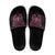 New Zealand Breast Cancer Awareness Slide Sandals Maori Butterfly Pink Ribbon Black Version - Polynesian Pride