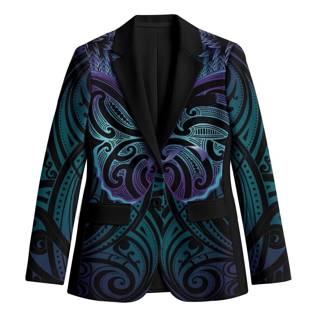 Suicide Prevention New Zealand Blazer Aotearoa Maori Butterfly Mix Silver Fern - Polynesian Pride