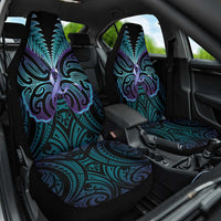 Suicide Prevention New Zealand Car Seat Cover Aotearoa Maori Butterfly Mix Silver Fern - Polynesian Pride