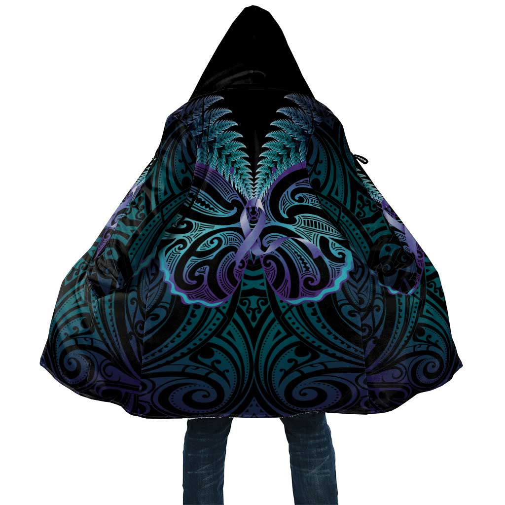 Suicide Prevention New Zealand Cloak Aotearoa Maori Butterfly Mix Silver Fern - Polynesian Pride