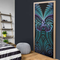 Suicide Prevention New Zealand Door Cover Aotearoa Maori Butterfly Mix Silver Fern - Polynesian Pride