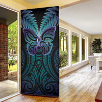 Suicide Prevention New Zealand Door Cover Aotearoa Maori Butterfly Mix Silver Fern - Polynesian Pride