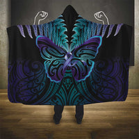 Suicide Prevention New Zealand Hooded Blanket Aotearoa Maori Butterfly Mix Silver Fern - Polynesian Pride