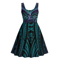 Suicide Prevention New Zealand Midi Dress Aotearoa Maori Butterfly Mix Silver Fern - Polynesian Pride