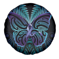 Suicide Prevention New Zealand Spare Tire Cover Aotearoa Maori Butterfly Mix Silver Fern - Polynesian Pride