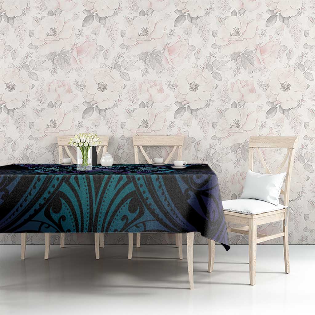 Suicide Prevention New Zealand Tablecloth Aotearoa Maori Butterfly Mix Silver Fern - Polynesian Pride