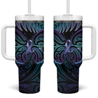 Suicide Prevention New Zealand Tumbler With Handle Aotearoa Maori Butterfly Mix Silver Fern - Polynesian Pride