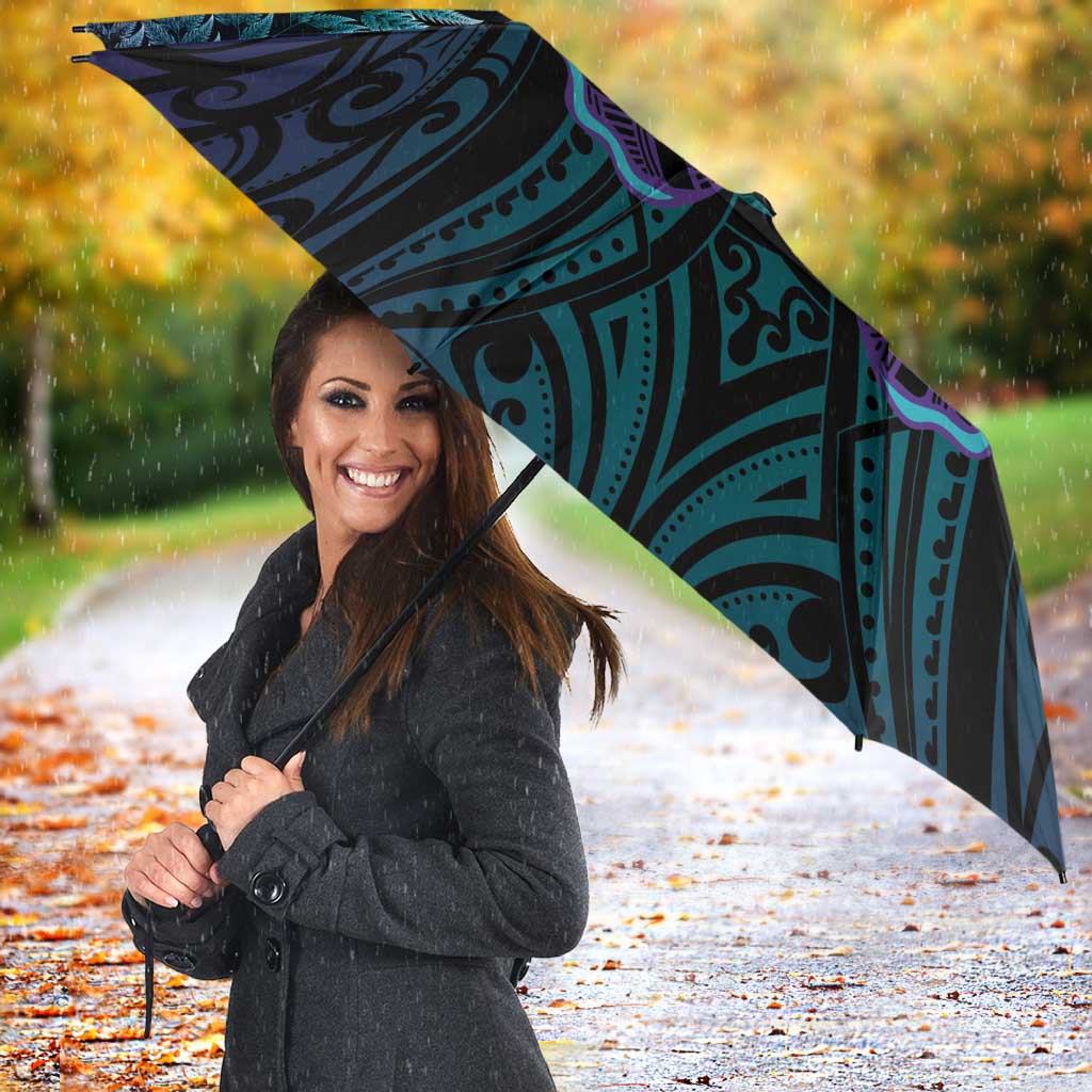 Suicide Prevention New Zealand Umbrella Aotearoa Maori Butterfly Mix Silver Fern - Polynesian Pride