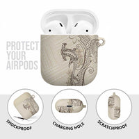 Beige Hawaii AirPods Case Hammerhead Shark Tattoo Curve Polynesian - Polynesian Pride