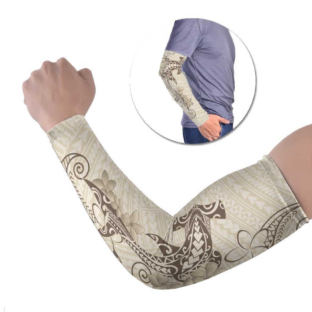 Beige Hawaii Arm Sleeves Hammerhead Shark Tattoo Curve Polynesian - Polynesian Pride