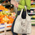 Beige Hawaii Grocery Bag Hammerhead Shark Tattoo Curve Polynesian - Polynesian Pride