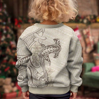 Beige Hawaii Kid Ugly Christmas Sweater Hammerhead Shark Tattoo Curve Polynesian - Polynesian Pride