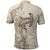 Beige Hawaii Polo Shirt Hammerhead Shark Tattoo Curve Polynesian - Polynesian Pride