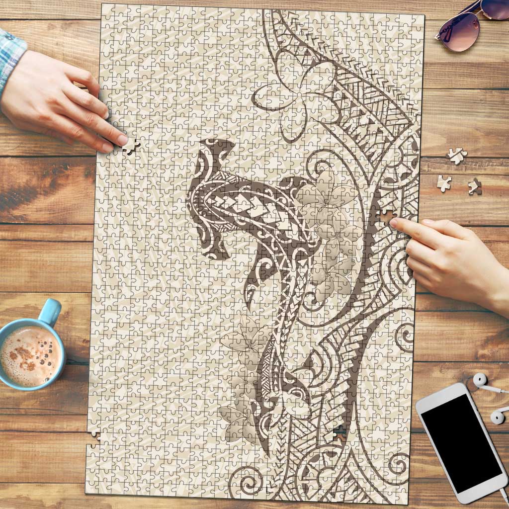 Beige Hawaii Puzzle Hammerhead Shark Tattoo Curve Polynesian - Polynesian Pride