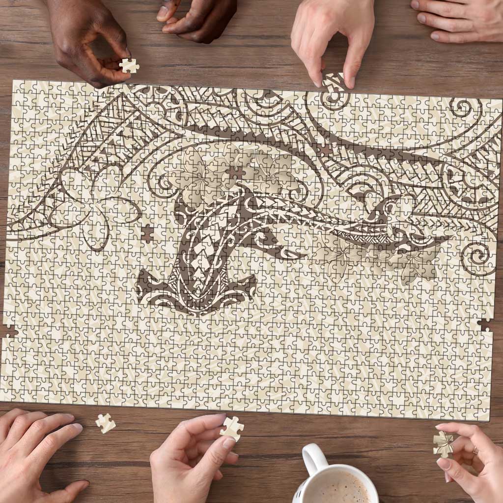 Beige Hawaii Puzzle Hammerhead Shark Tattoo Curve Polynesian - Polynesian Pride