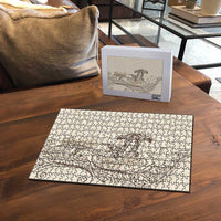 Beige Hawaii Puzzle Hammerhead Shark Tattoo Curve Polynesian - Polynesian Pride