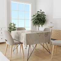 Beige Hawaii Tablecloth Hammerhead Shark Tattoo Curve Polynesian - Polynesian Pride