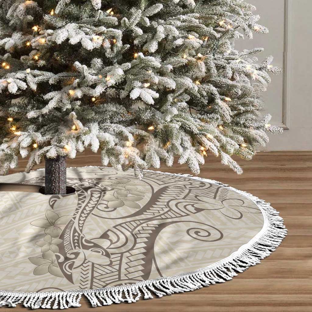 Beige Hawaii Tree Skirt Hammerhead Shark Tattoo Curve Polynesian - Polynesian Pride
