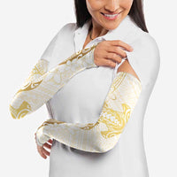 Gold and White Hawaii Arm Sleeves Hammerhead Shark Tattoo Curve Polynesian - Polynesian Pride