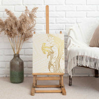 Gold and White Hawaii Canvas Wall Art Hammerhead Shark Tattoo Curve Polynesian - Polynesian Pride