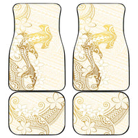 Gold and White Hawaii Car Mats Hammerhead Shark Tattoo Curve Polynesian - Polynesian Pride