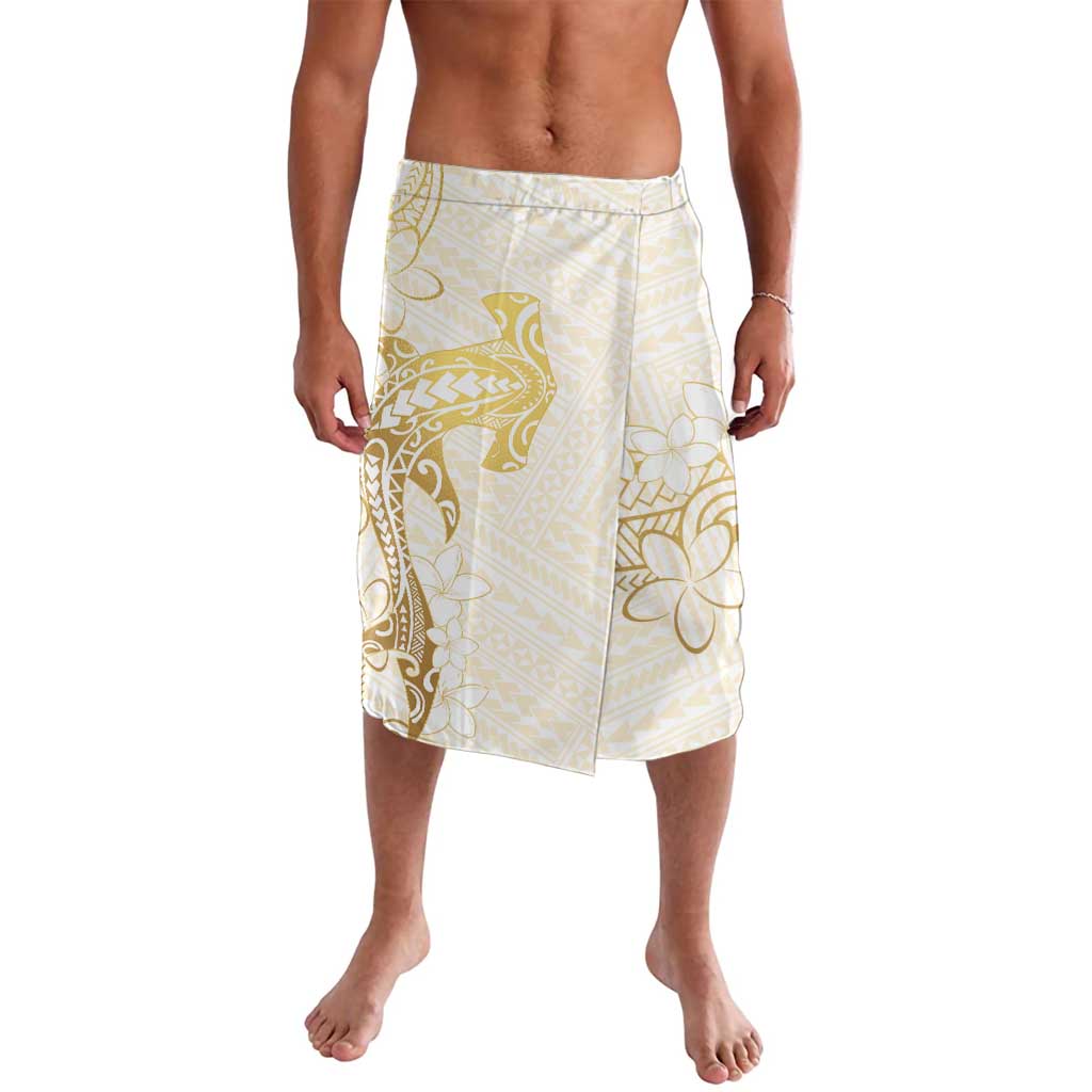 Gold and White Hawaii Lavalava Hammerhead Shark Tattoo Curve Polynesian - Polynesian Pride