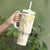 Gold and White Hawaii Tumbler With Handle Hammerhead Shark Tattoo Curve Polynesian - Polynesian Pride