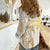 Gold and White Hawaii Women Casual Shirt Hammerhead Shark Tattoo Curve Polynesian - Polynesian Pride