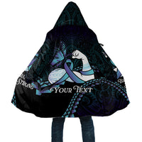 Personalised Polynesia Suicide Prevention Month Cloak Brave Strong Butterfly Teal Purple Ribbon LT14 Unisex Purple - Polynesian Pride