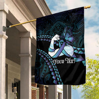 Personalised Polynesia Suicide Prevention Month Garden Flag Brave Strong Butterfly Teal Purple Ribbon LT14 House Flag Purple - Polynesian Pride