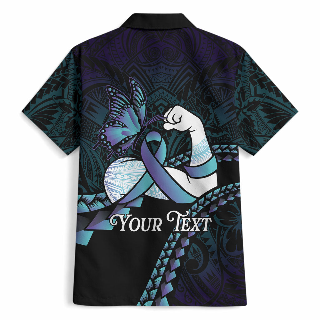 Personalised Polynesia Suicide Prevention Month Hawaiian Shirt Brave Strong Butterfly Teal Purple Ribbon LT14 - Polynesian Pride