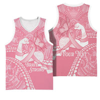 Personalised Polynesia Breast Cancer Awareness Basketball Jersey Brave Strong Butterfly Pink Ribbon LT14 - Polynesian Pride