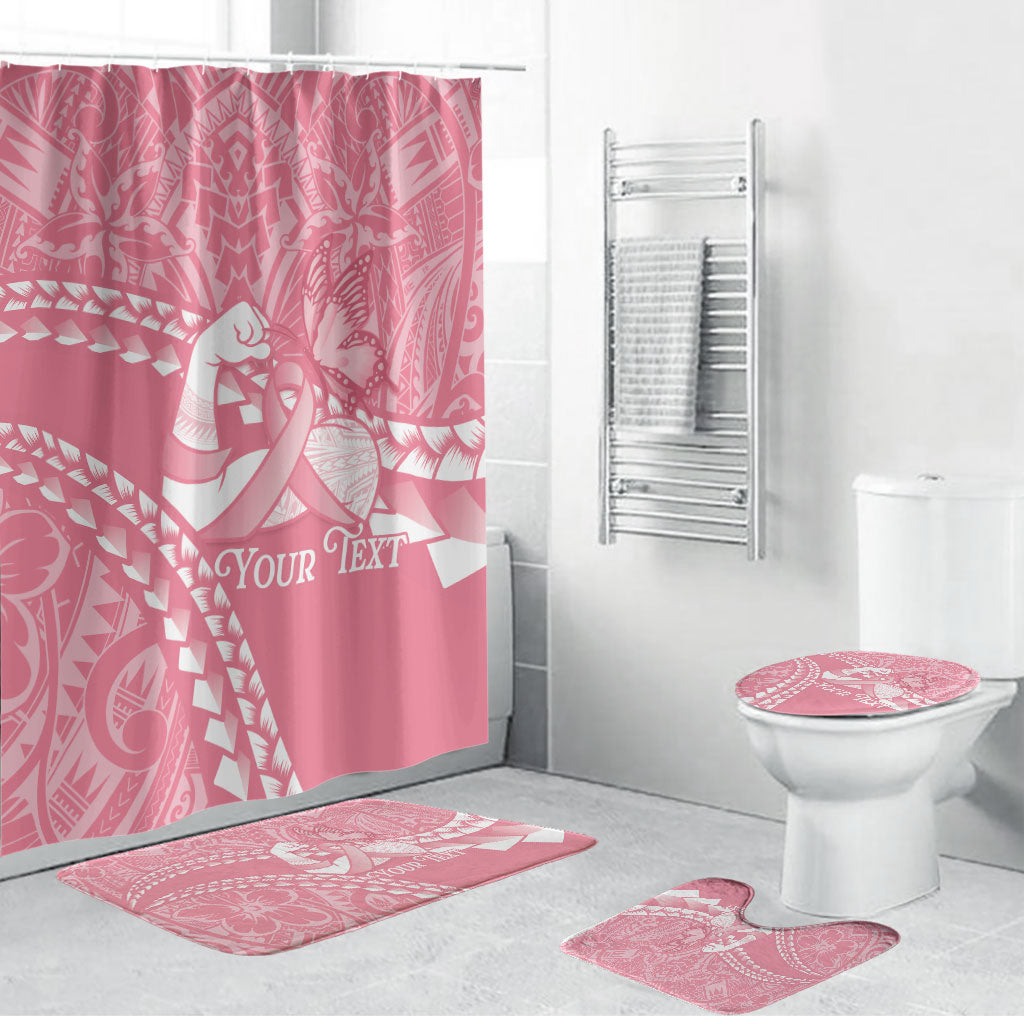 Personalised Polynesia Breast Cancer Awareness Bathroom Set Brave Strong Butterfly Pink Ribbon LT14 Bathroom Set (4 pcs) Pink - Polynesian Pride