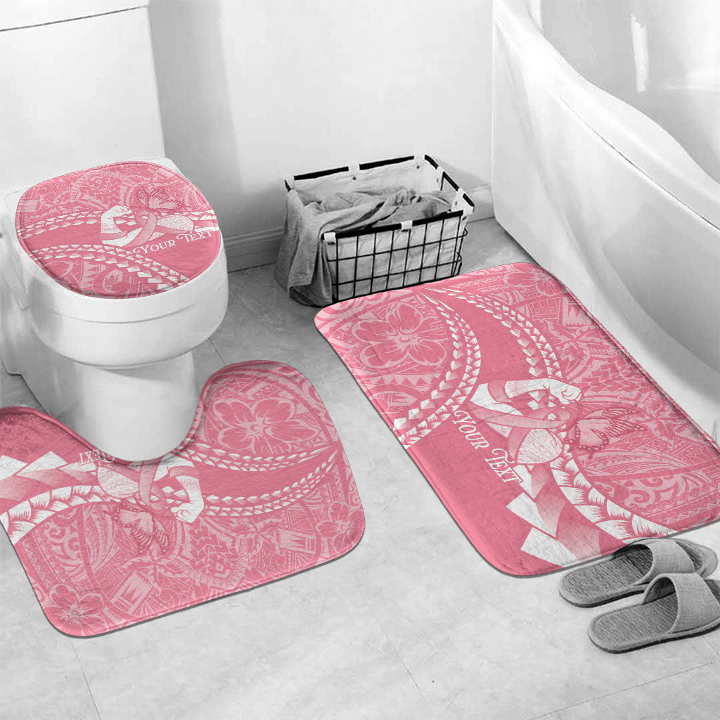 Personalised Polynesia Breast Cancer Awareness Bathroom Set Brave Strong Butterfly Pink Ribbon LT14 Mat Set Only (3 pcs) One Size Pink - Polynesian Pride