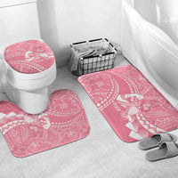 Personalised Polynesia Breast Cancer Awareness Bathroom Set Brave Strong Butterfly Pink Ribbon LT14 Mat Set Only (3 pcs) One Size Pink - Polynesian Pride