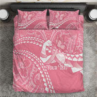 Personalised Polynesia Breast Cancer Awareness Bedding Set Brave Strong Butterfly Pink Ribbon LT14 Pink - Polynesian Pride
