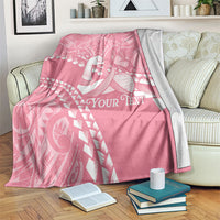 Personalised Polynesia Breast Cancer Awareness Blanket Brave Strong Butterfly Pink Ribbon LT14 Pink - Polynesian Pride