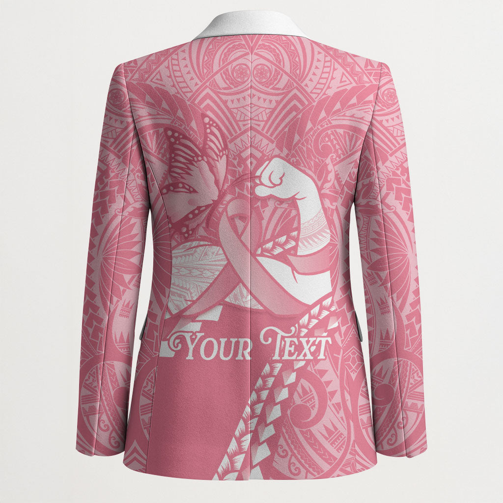Personalised Polynesia Breast Cancer Awareness Blazer Brave Strong Butterfly Pink Ribbon LT14 - Polynesian Pride